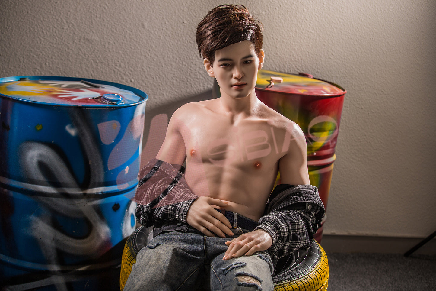 180cm TPE Male Sex Doll with Straight Ripped Jeans