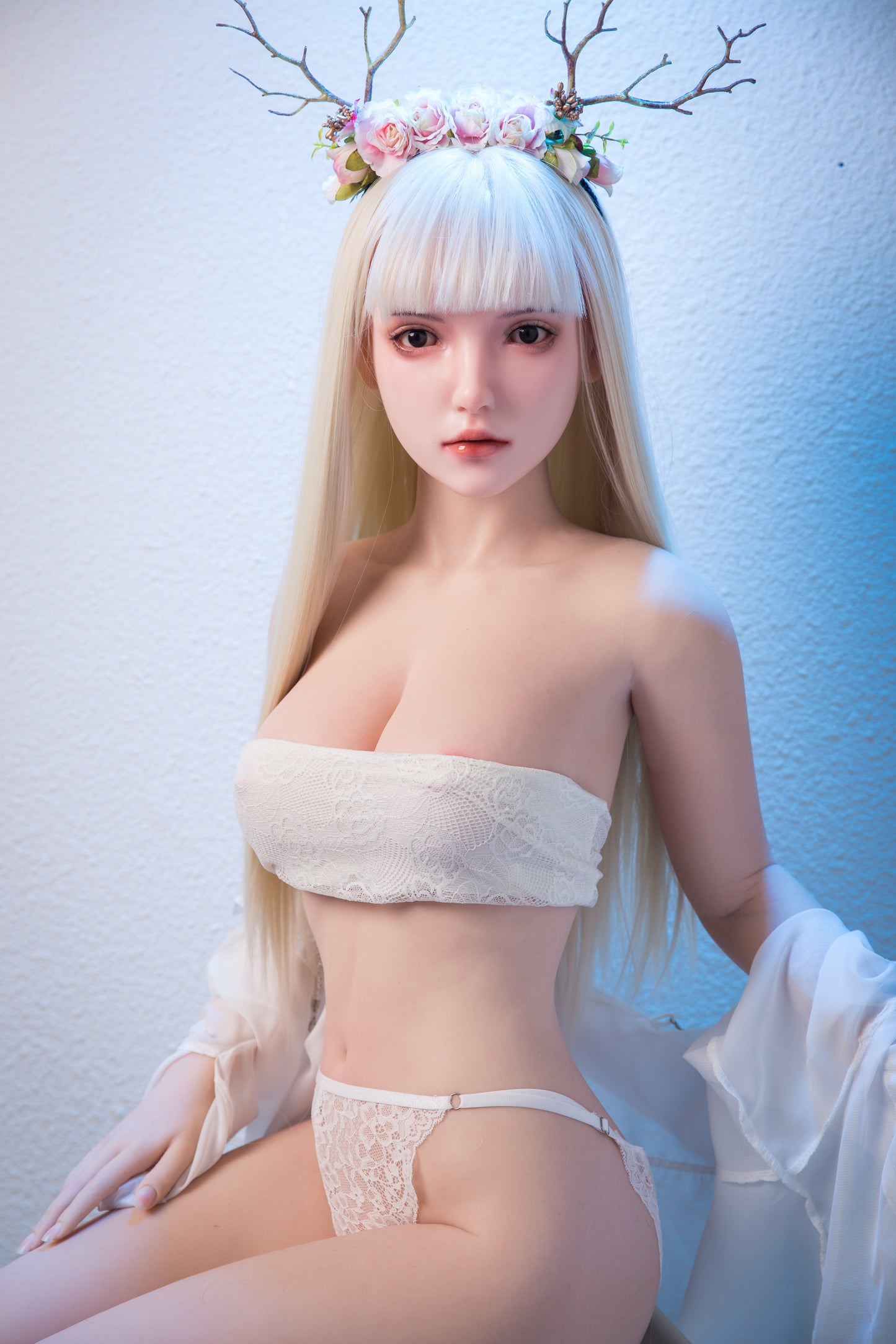 162cm Silicone Sex Doll with Wearing Hair Accessories