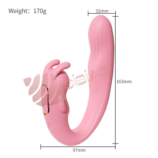 Pink rabbit shape female massage stick